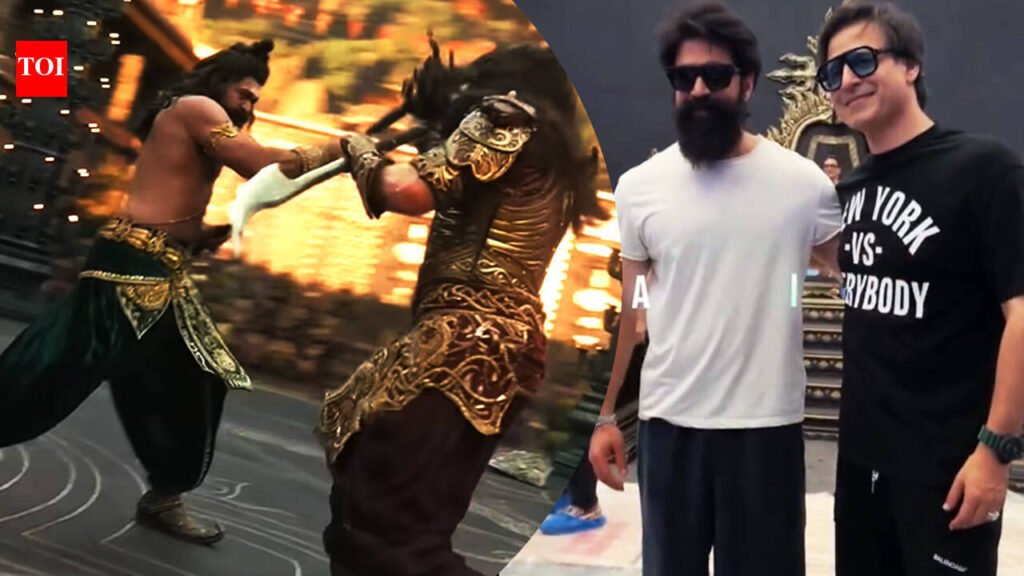 ‘Ramayana’: Vivek Oberoi and Yash share a warm BTS moment before clashing in EPIC Vidyutjihva vs Ravana combat scene