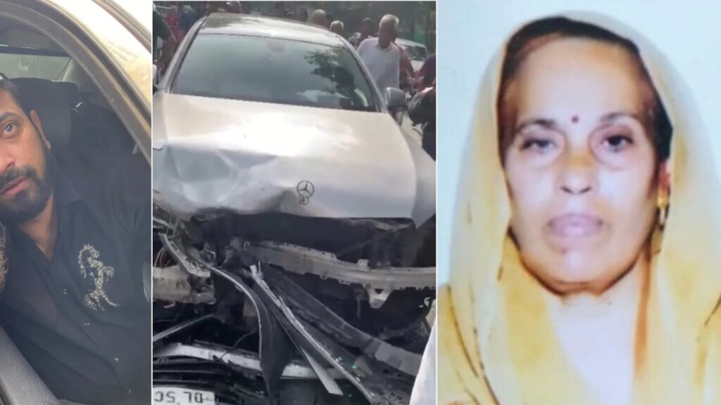 Delhi Narela Mercedes Crash Elderly Woman Killed Driver Is Cop’s Son