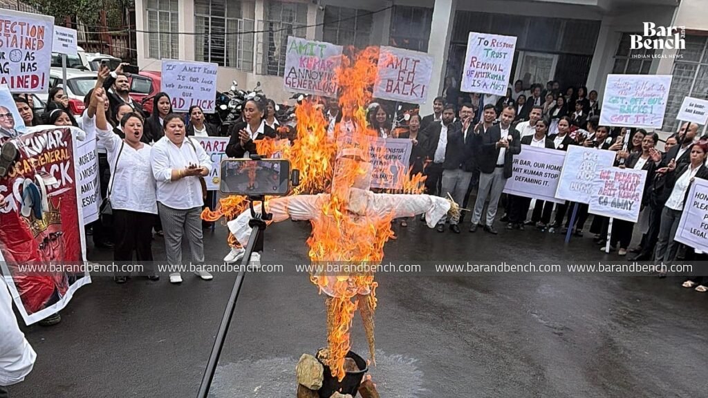 Lawyers in Shillong hold protest march demanding removal of Advocate General Amit Kumar
