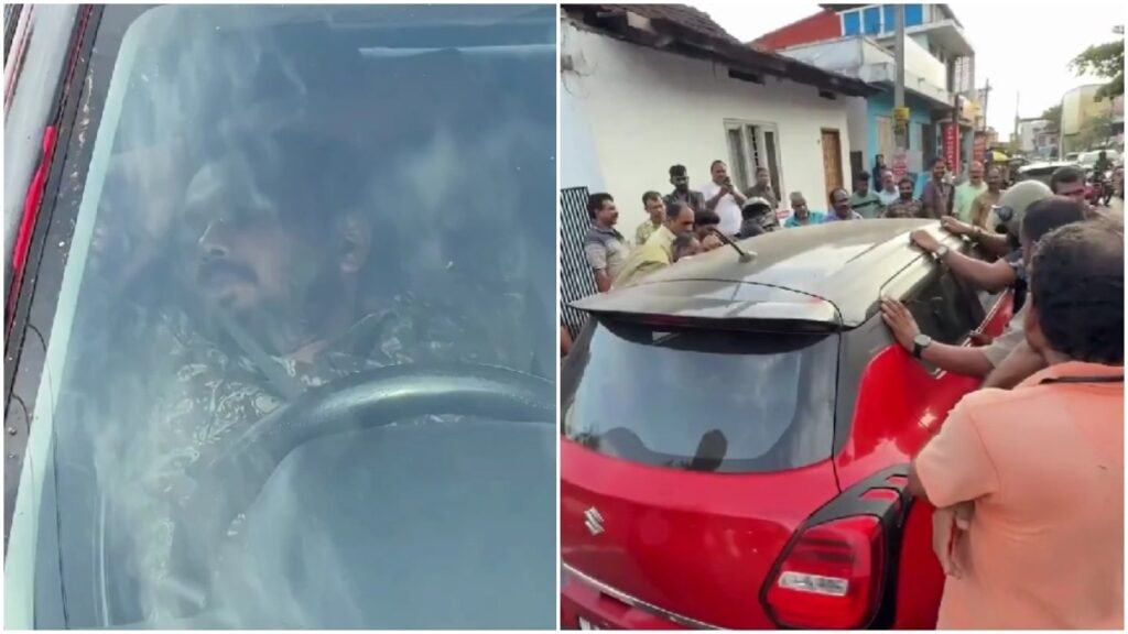Kerala man falls asleep inside car on busy road, locals shake vehicle to wake him up