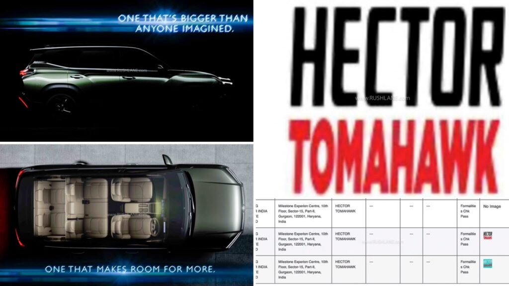 MG Hector Tomahawk EV Name Patented For New 7 Seater Electric SUV